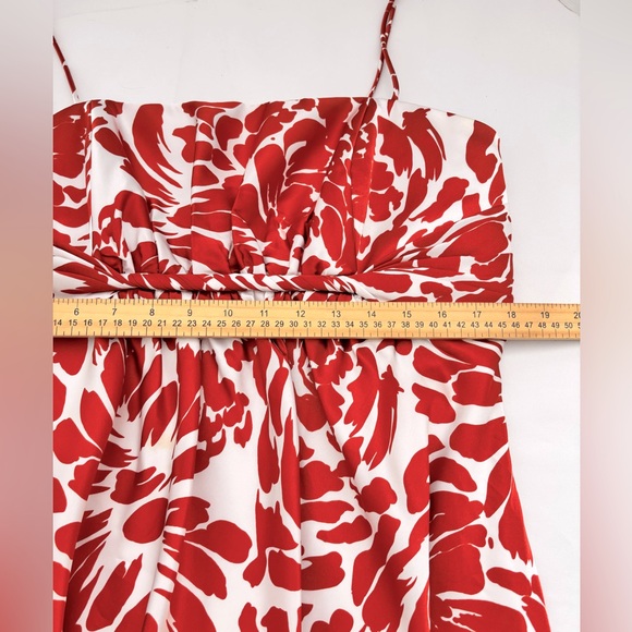NWOT ALRED ANGELO SPAGHETTI STRAP CORAL & WHITE KNEE LENGTH DRESSY DRESS. SZ 16 - Picture 8 of 10